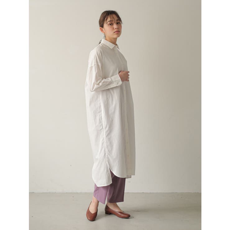オフホワイト | ＜使える!＞コットンシャツワンピース | earth music&ecology 