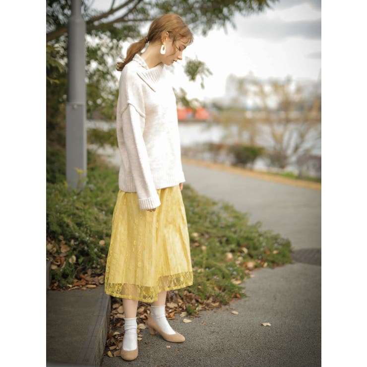 花柄レースプリーツスカート[品番：EMEW0021005]｜earth