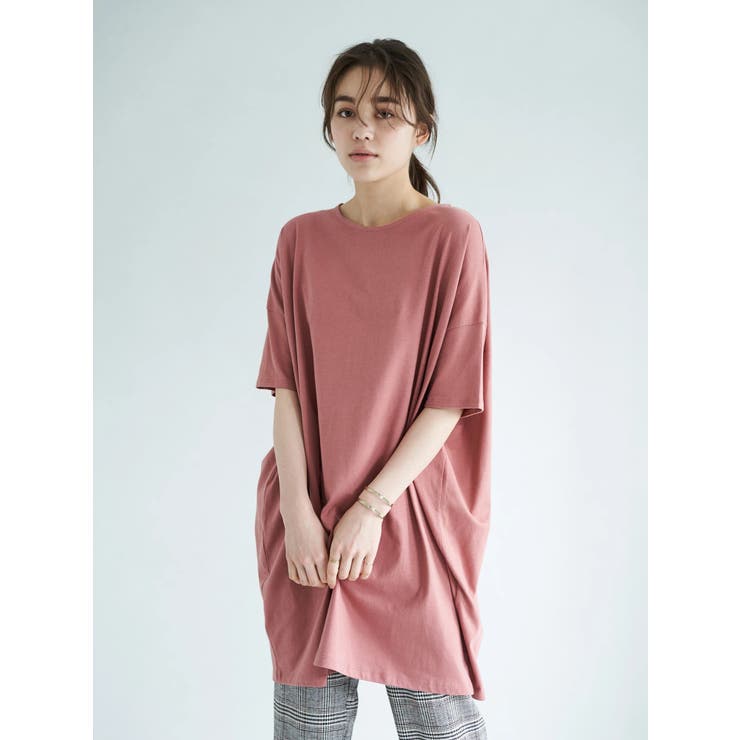very online store 新品未使用HYEON チュニック丈カットソー 接触冷感 1枚で着られる ハイネック カットソー 7分袖 春夏用