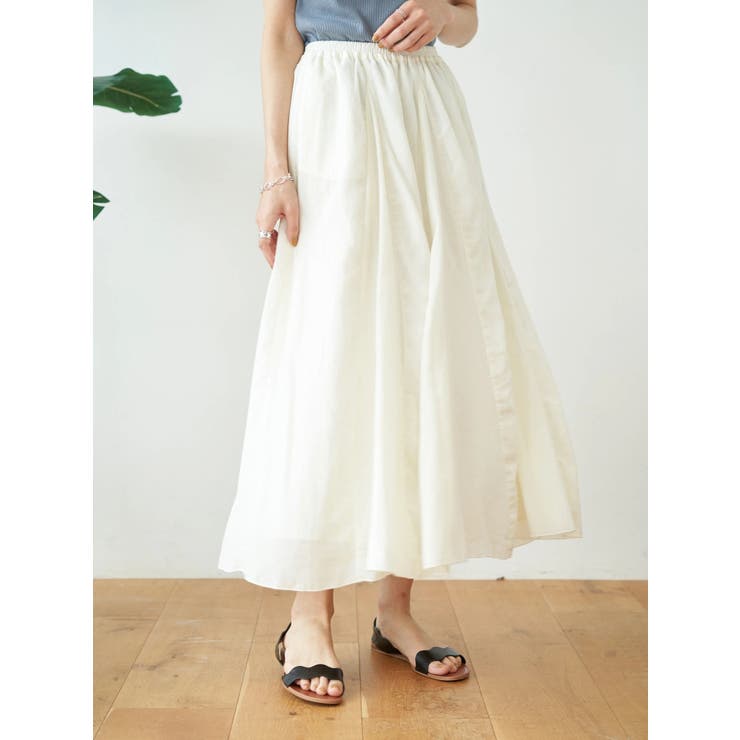 コットンボイルギャザーフレアスカート[品番：EMEW0023688]｜earth  