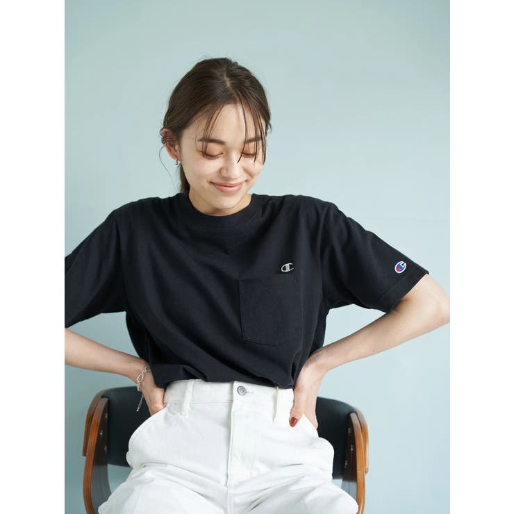 ブラック | Champion×earth ワンポイントTシャツ | earth music&ecology 