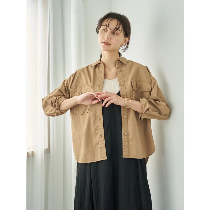 earth music&ecology COTTON USAミリタリーシャツF