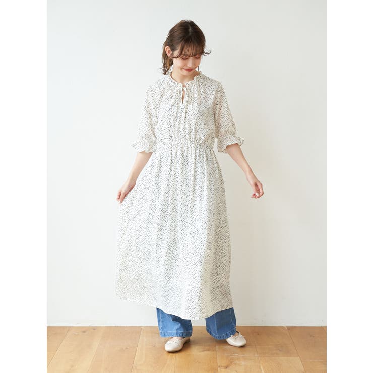 ドットネックリボンワンピース 品番 Emew Earth Music Ecology アースミュージックアンドエコロジー のレディースファッション通販 Shoplist ショップリスト
