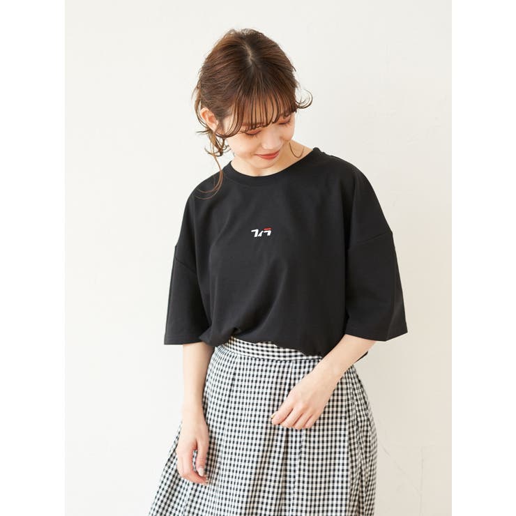 ブラック | FILA カタカナミニロゴロングTシャツ | earth music&ecology 