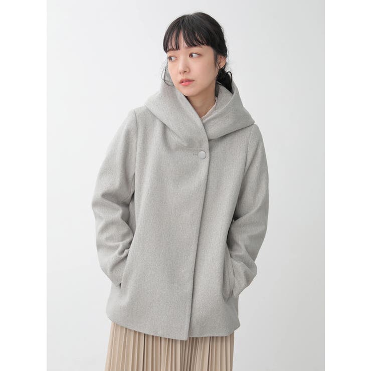 フードショートコート[品番：EMEW0025181]｜earth music&ecology