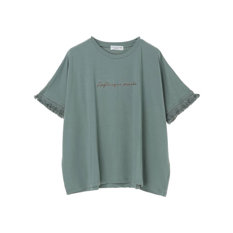 SLP 袖フリンジ刺繍Tシャツ | earth music&ecology  | 詳細画像8 