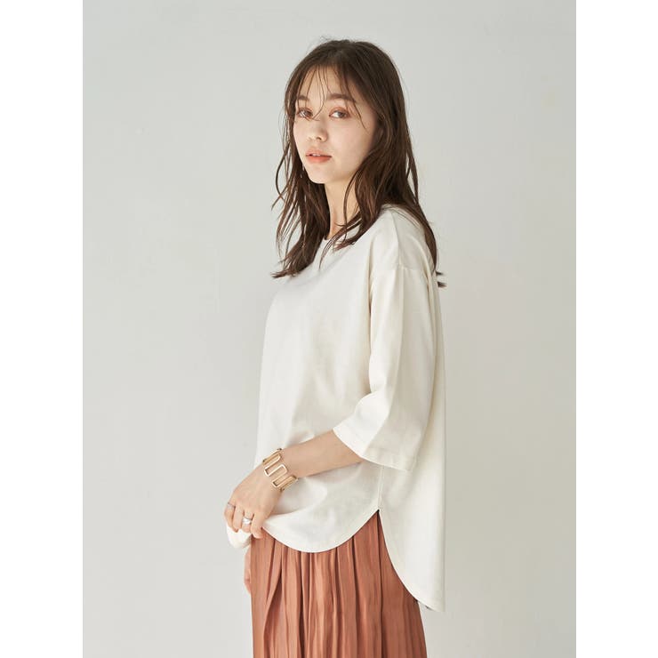 オフホワイト | 夏から秋へスイッチTシャツ(ラウンドヘム) | earth music&ecology 