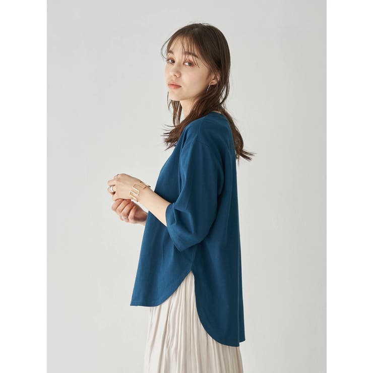ブルーグリーン | 夏から秋へスイッチTシャツ(ラウンドヘム) | earth music&ecology 