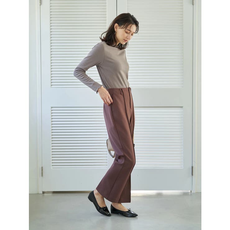贅沢 センタープレスフレアパンツ[品番：EMEW0024536]｜earth Mサイズ