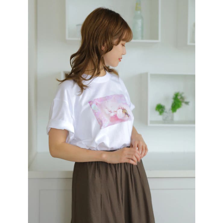 ピンク | ■アニマルフォトTシャツ | earth music&ecology 