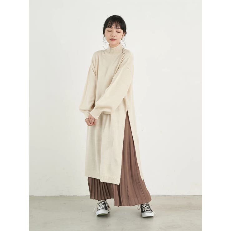 Set2点 ハイネックニットワンピース プリーツスカート 品番 Emew Earth Music Ecology アース ミュージックアンドエコロジー のレディースファッション通販 Shoplist ショップリスト