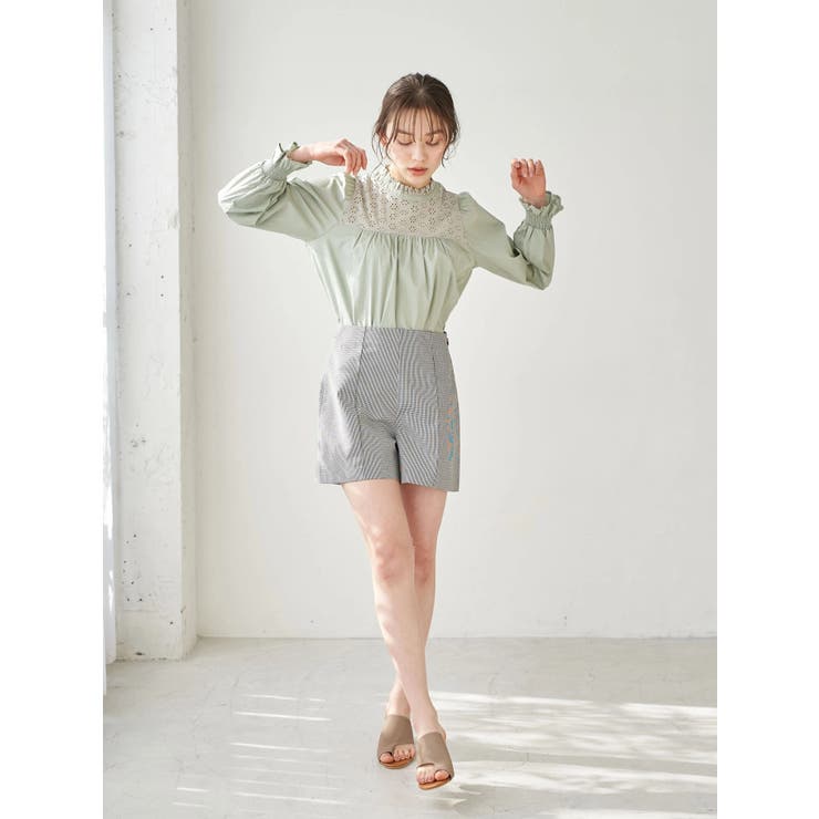 フロントレースブラウス | earth music&ecology  | 詳細画像18 