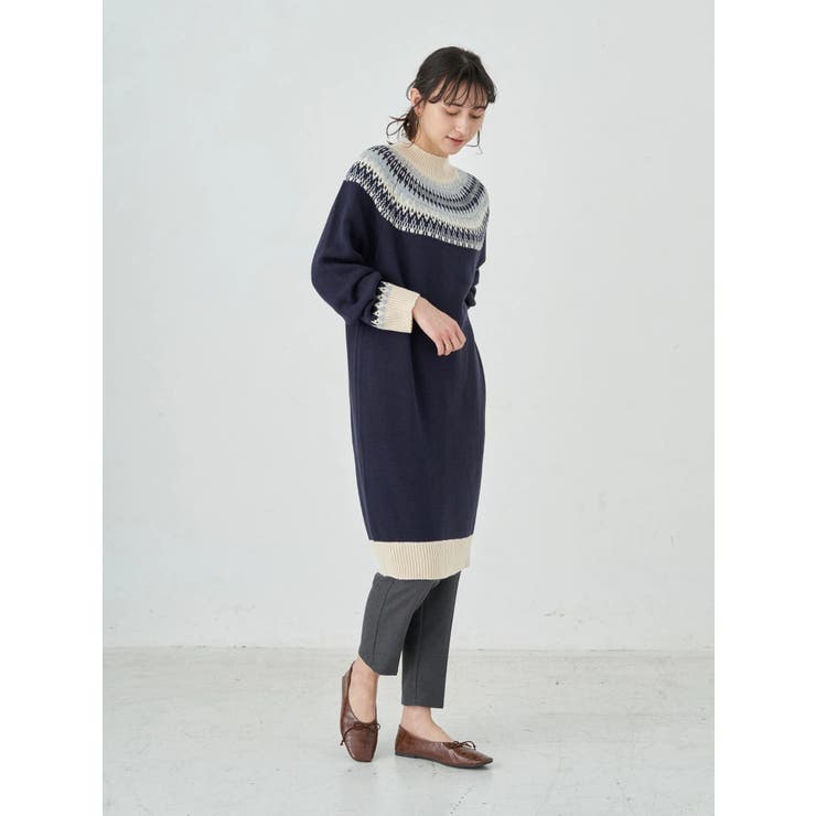 ノルディックニットワンピース[品番：EMEW0026038]｜earth