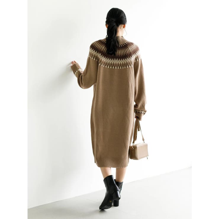 ノルディックニットワンピース[品番：EMEW0026038]｜earth