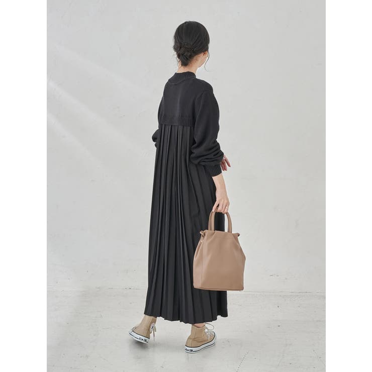 バックプリーツニットワンピース[品番：EMEW0026506]｜earth  