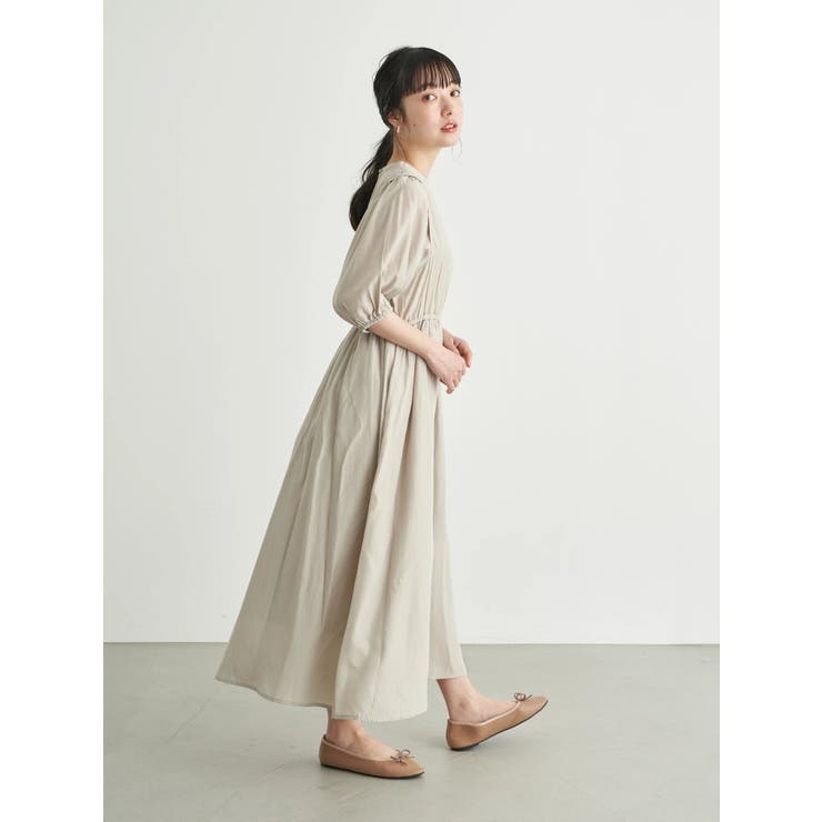 SEE BY CHLOE シルク　ウエストリボン　　ボリュームスリーブワンピース Louere 2wayウエストギャザーボリュームスリーブワンピース[品番