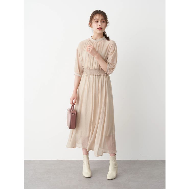 SET2点ふんわりシアーワンピース[品番：EMEW0029899]｜earth