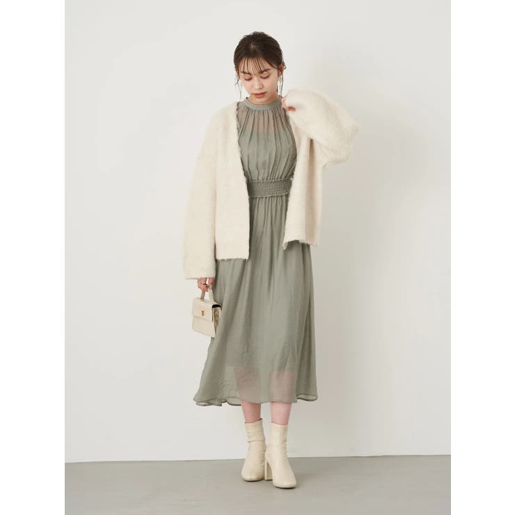 MIU MIU ベージュ シアーワンピース　コットンドレス　長袖Tシャツ MIU MIU ベージュ シアーワンピース コットンドレス 長袖Tシャツ