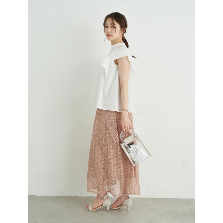 【完売品！】GO TO HOLLYWOOD ピンタックレースフリルブラウス　01 SALE50%OFF GotoHollywood/ゴートゥハリウッド 32480102