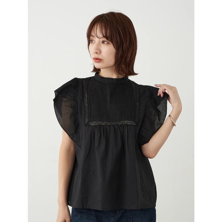 【完売品！】GO TO HOLLYWOOD ピンタックレースフリルブラウス　01 完売品！】GO TO HOLLYWOOD ピンタックレースフリルブラウス 01