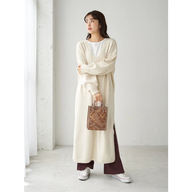 Web限定 Vネックロングニットワンピース 品番 Emew Earth Music Ecology アースミュージックアンドエコロジー のレディースファッション通販 Shoplist ショップリスト