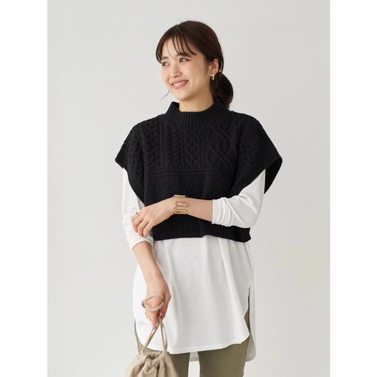 Set2点 パッチワークニットベスト カットチュニック 品番 Emew Earth Music Ecology アースミュージックアンドエコロジー のレディースファッション通販 Shoplist ショップリスト