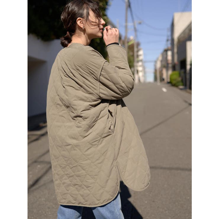 キルティング&ボアリバーシブルノーカラ-コート[品番:EMEW0031881 キルティング&ボアリバーシブルノーカラ-コート[品番:EMEW0031881