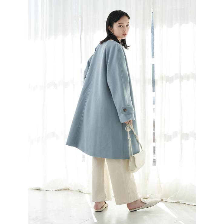 ノーカラーAラインコート | earth music&ecology  | 詳細画像8 