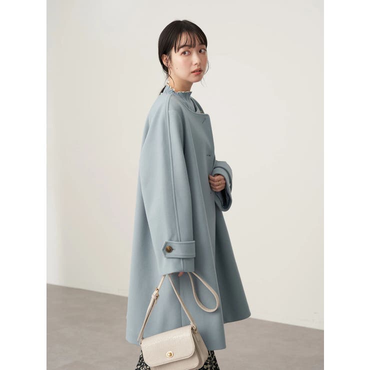 ノーカラーAラインコート | earth music&ecology  | 詳細画像26 