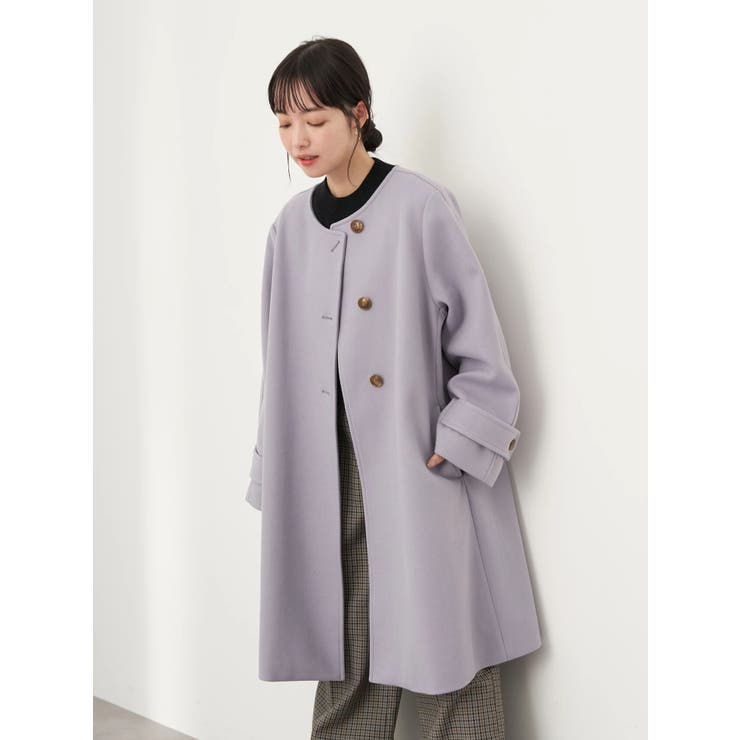 【MARNI】ノーカラーコート　ライトコート　フレアシルエット　Aライン　38 MARNI】ノーカラーコートライトコートフレアシルエットAライン38