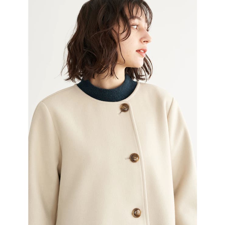 ノーカラーAラインコート | earth music&ecology  | 詳細画像36 