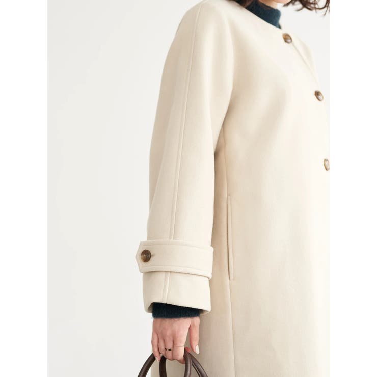 ノーカラーAラインコート | earth music&ecology  | 詳細画像39 