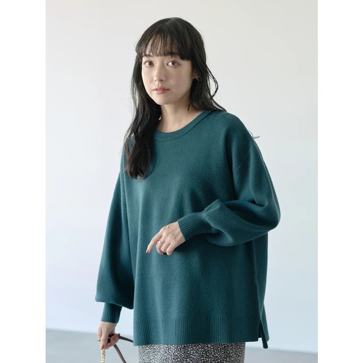 スウェットライククルーネックニット[品番：EMEW0031888]｜earth