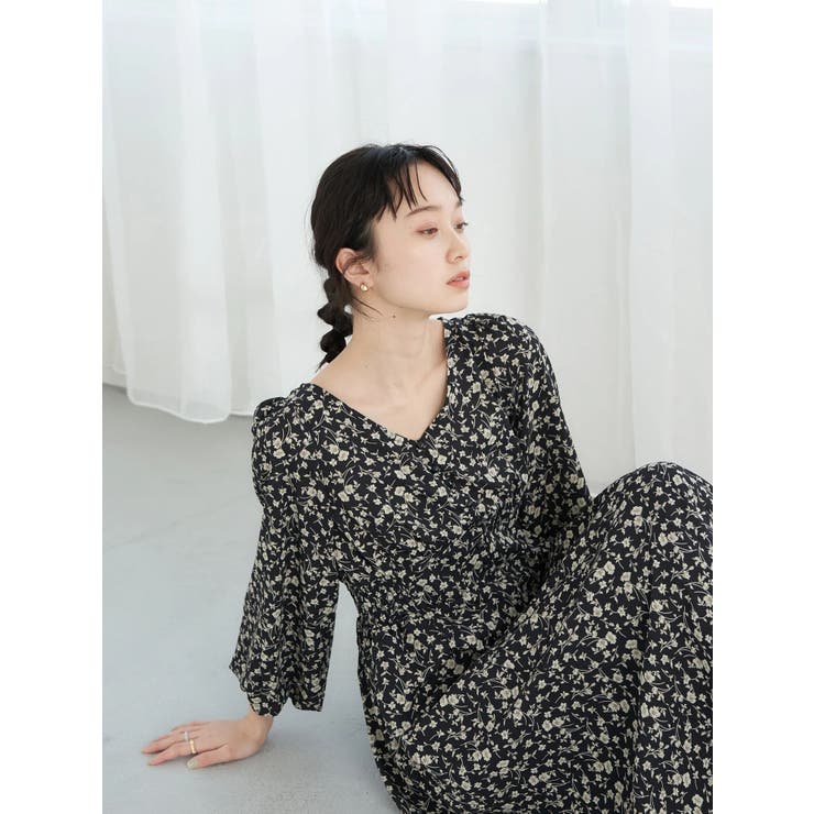 花柄エンパイアワンピース[品番：EMEW0032673]｜earth music&ecology