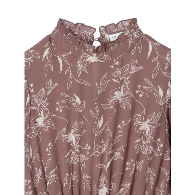 花柄スタンドフリルワンピース[品番：EMEW0032698]｜earth