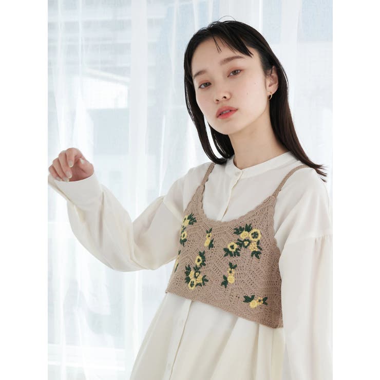 ロキエ 刺繍ビスチェ ♡ シアー刺繍ビスチェ(M ブラック): トップス｜Right-on公式オンライン