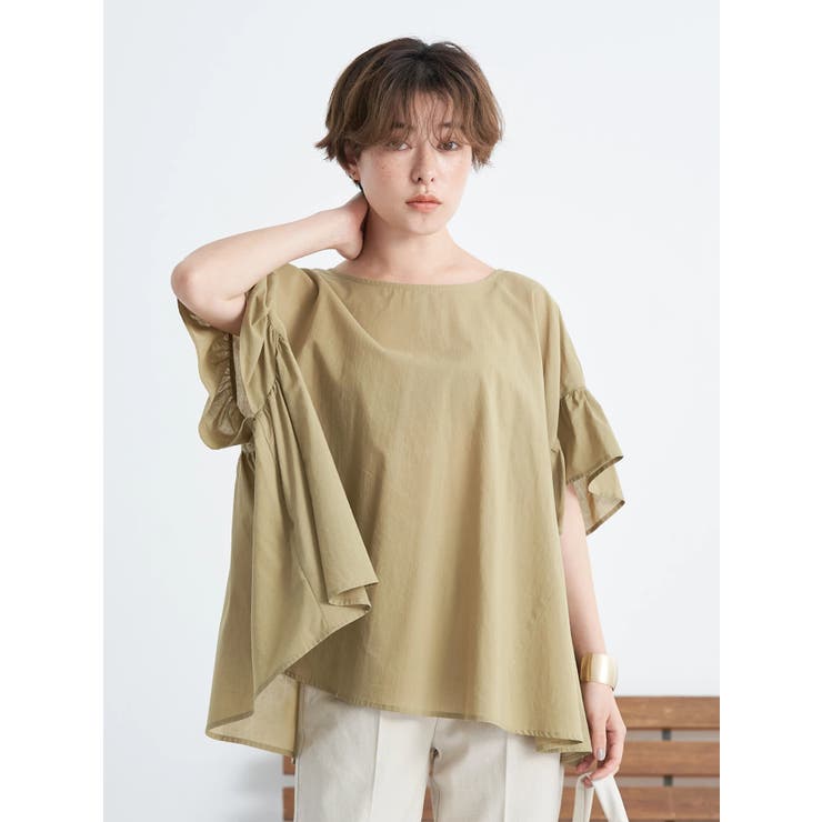 美品！ENFOLD☆WOOL COTTON フリル プルオーバー forksy.】マルチウェイフリルスウェットプルオーバー forksy
