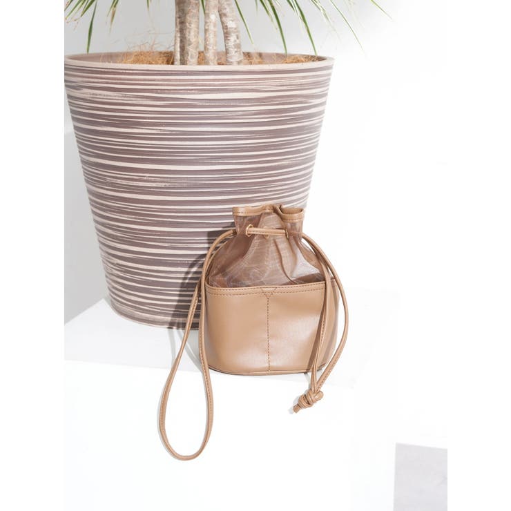 ブラウン | メッシュ巾着バッグ | earth music&ecology 