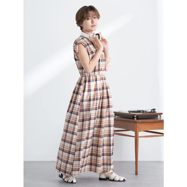 ＆ellecy 猫マドラスチェックワンピース ＆ellecy 猫マドラスチェックワンピース - メルカリ