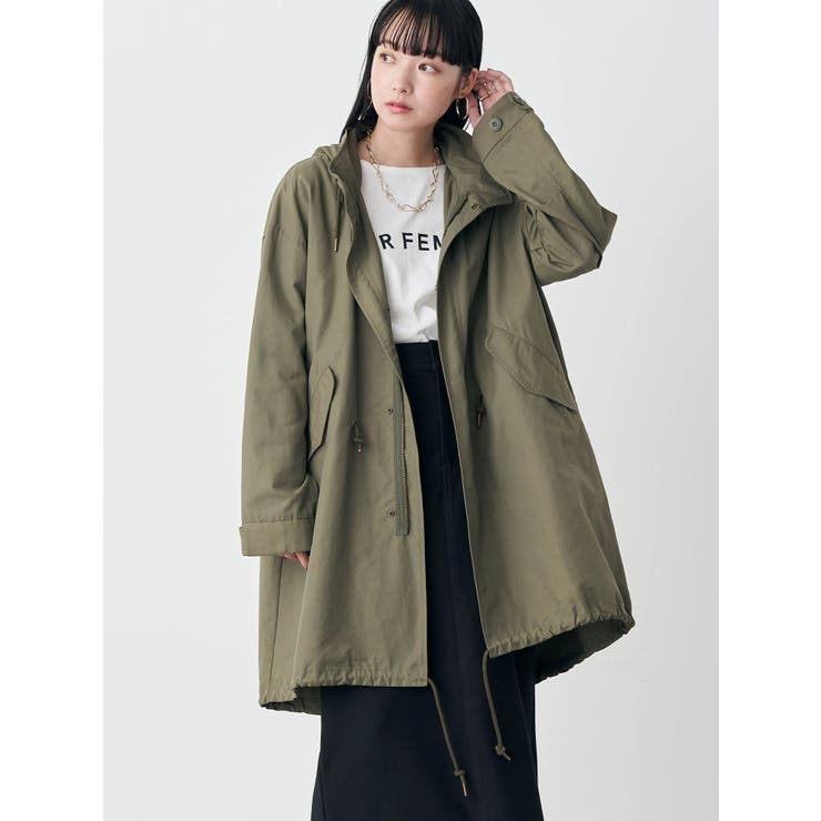 earth music&ecology ショートモッズ コート カーキ色 earth music 