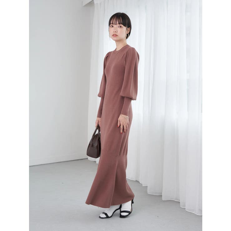 ボリュームスリーブニットワンピース[品番：EMEW0036488]｜earth