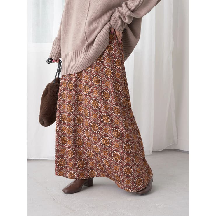 ステンドグラス柄スカート[品番：EMEW0036914]｜earth music&ecology