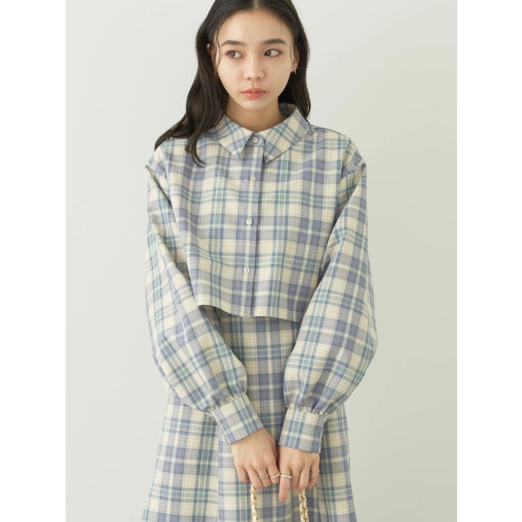 CHECKショートシャツジャケット[品番：EMEW0038700]｜earth