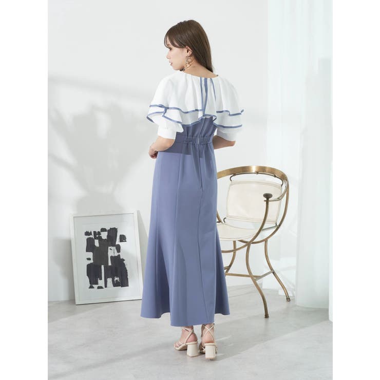 パイピング衿付きドッキングワンピース[品番：EMEW0039727