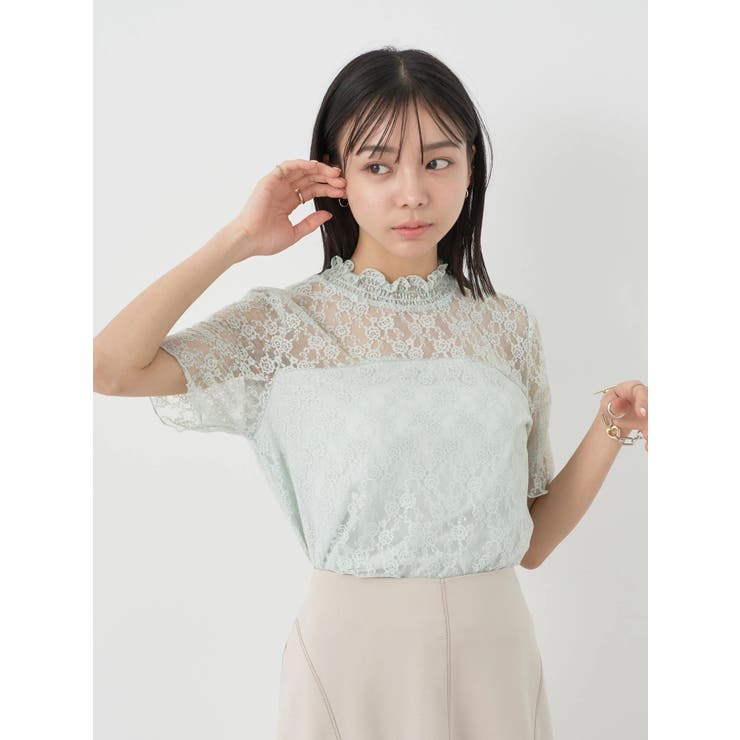 アイボリー】レースドッキング半袖プルオーバー[品番：EMEW0039289]｜earth musicecology （アースミュージックアンド エコロジー ）のレディースファッション通販｜SHOPLIST（ショップリスト）