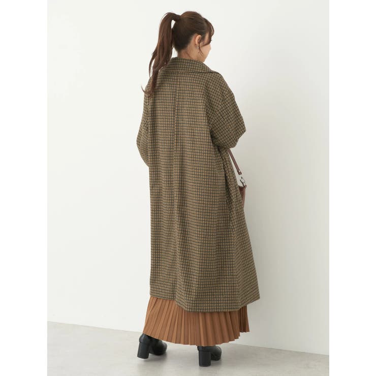 【極美品✨】ビューティアンドユース★クラブチェック★ステンカラーコート ステンカラー チェックコート