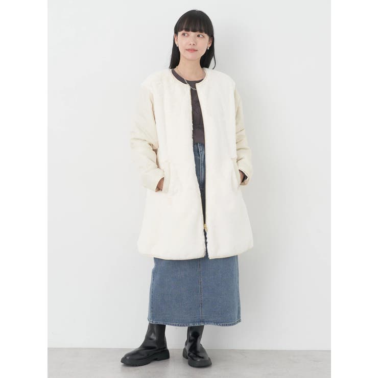 【新品】全日本婦人子供服工業組合連合会 リバーシブルコート ファーコート