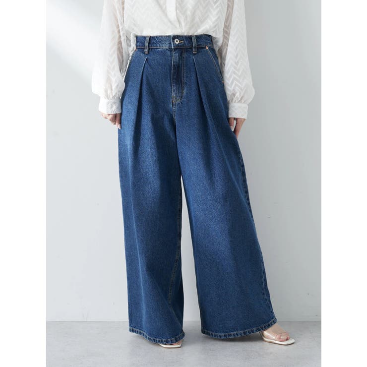 タックワイドデニムパンツ[品番：EMEW0043341]｜earth