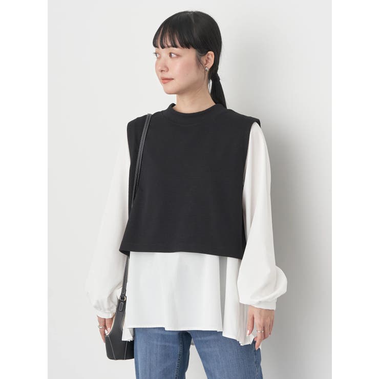 SET2点ベスト+バックプリーツブラウス | earth music&ecology  | 詳細画像9 