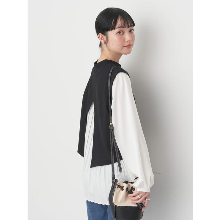 SET2点ベスト+バックプリーツブラウス | earth music&ecology  | 詳細画像10 